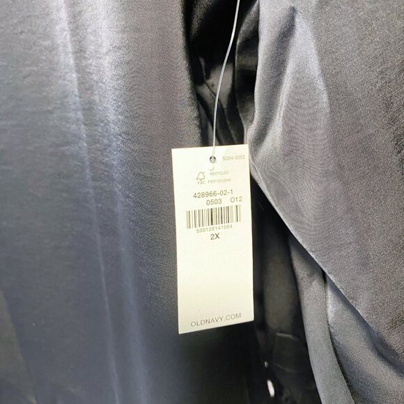 NWT Satin Old Navy Cropped Button-Down Shirt - Womens Plus Size 2X Black Jack - Picture 8 of 9